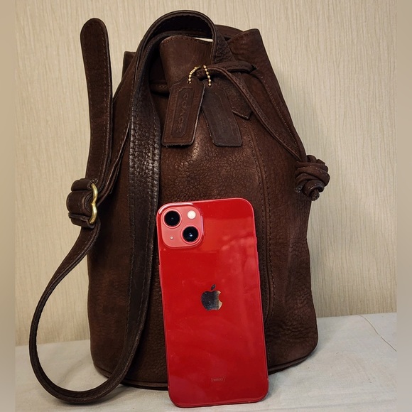 Vintage Coach Sonoma Pebbled Nubuck Lthr Drawstring Bucket Bag #4931 - Picture 4 of 13